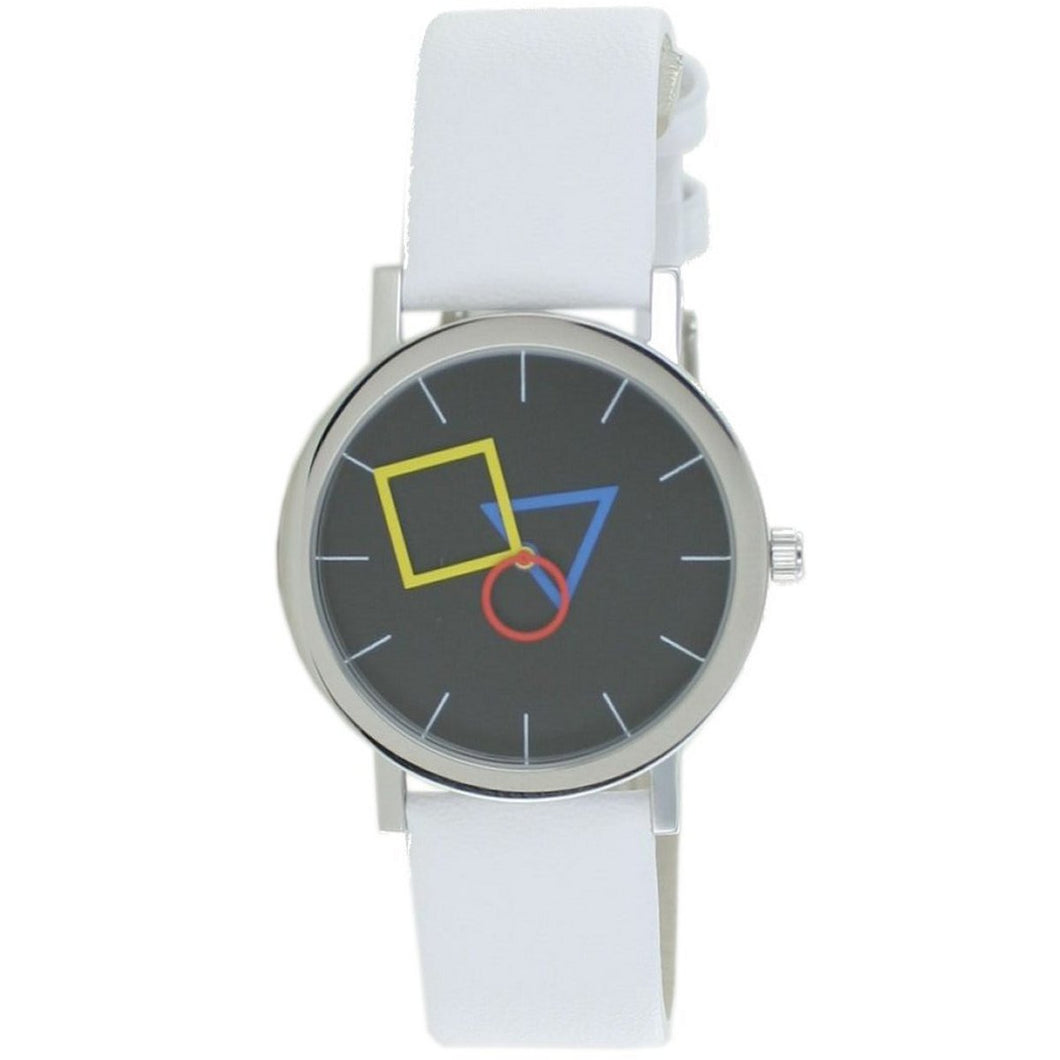 Aristo Bauhaus Unisex Uhr Edelstahl 4D86IW Leder weiß