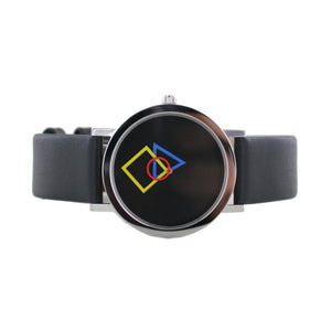 Aristo Bauhaus Damen Uhr Edelstahl 4D86S Leder schwarz