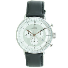 Laden Sie das Bild in den Galerie-Viewer, Aristo Herren Uhr Chronograph Edelstahl 4H178 Leder