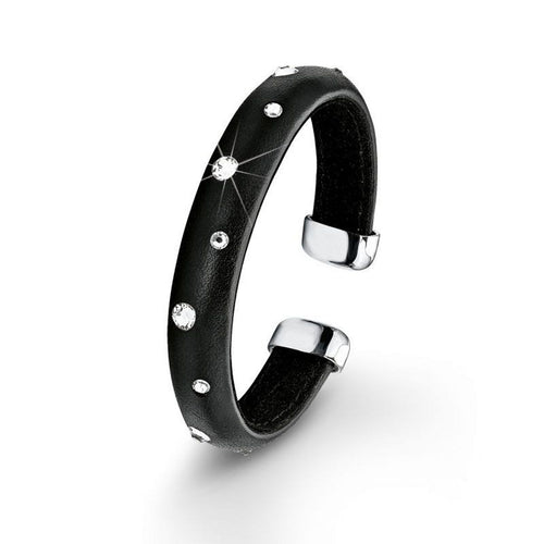 s.Oliver Jewel Damen Armband Armreif Leder Edelstahl SO1140/1 - 508056