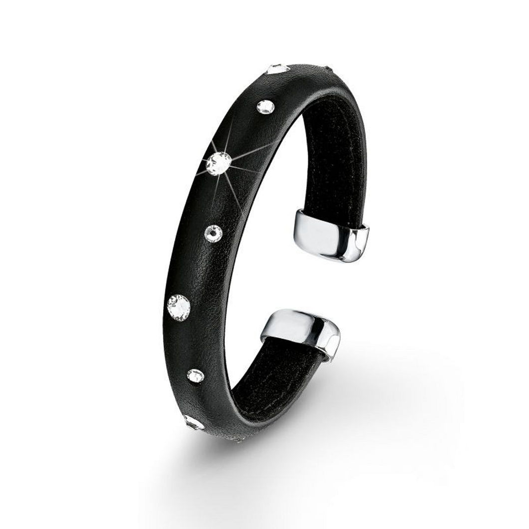 s.Oliver Jewel Damen Armband Armreif Leder Edelstahl SO1140/1 - 508056