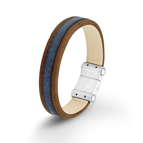 s.Oliver Jewel Herren Armband Leder Edelstahl SO1290/1 - 523950
