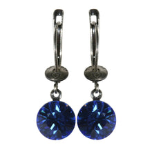 Laden Sie das Bild in den Galerie-Viewer, Konplott Ohrringe Ohrhänger Black Jack hängend blau sapphire silber