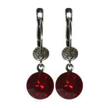 Laden Sie das Bild in den Galerie-Viewer, Konplott Ohrringe Ohrhänger Black Jack hängend rot siam silber