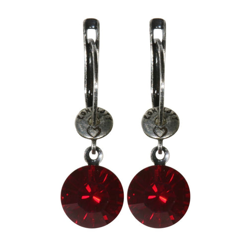 Konplott Ohrringe Ohrhänger Black Jack hängend rot siam silber