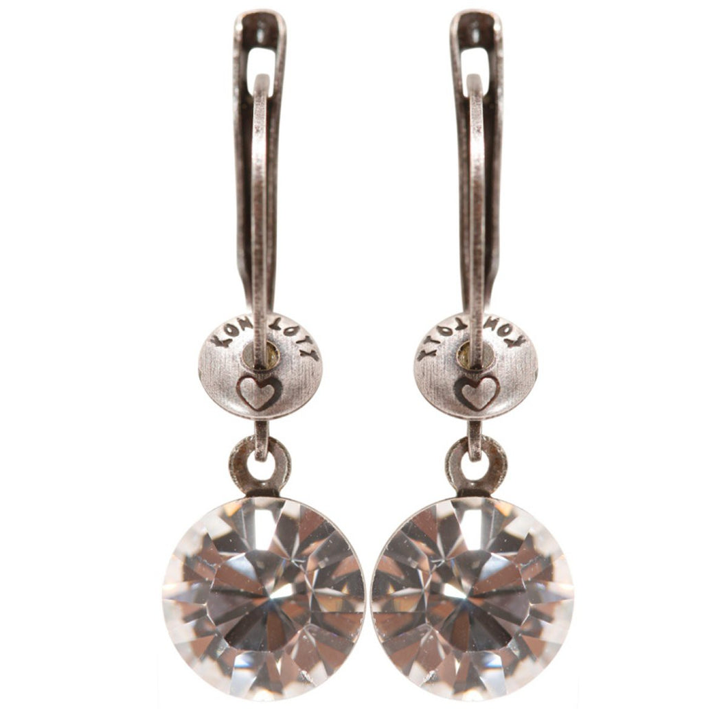 Konplott Ohrringe Ohrhänger Black Jack weiß crystal silber