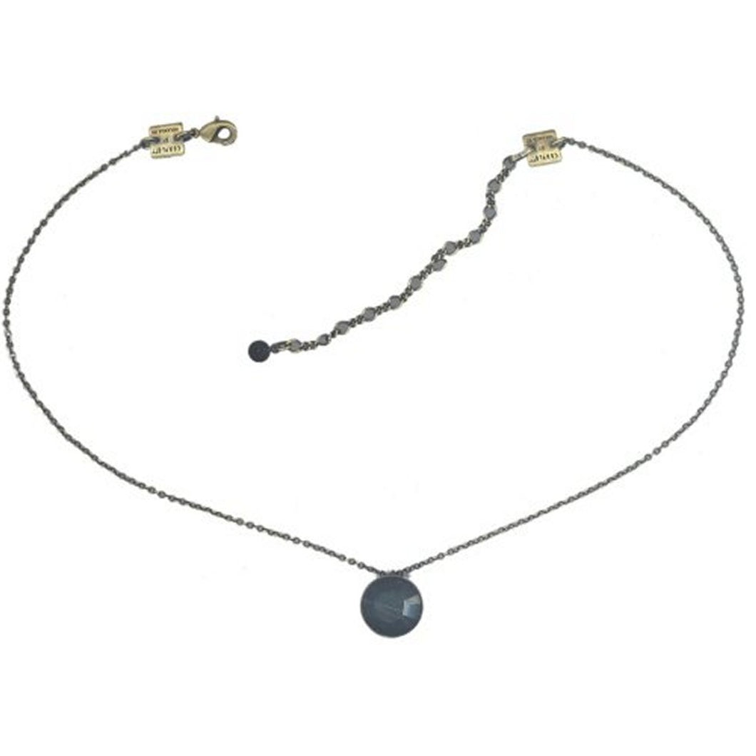 Konplott Halskette Collier Casino blau / grau antique silver