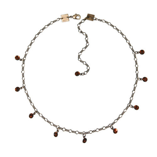 Konplott Kette Collier Tutui Collection braun smoked topaz silber