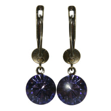 Laden Sie das Bild in den Galerie-Viewer, Konplott Ohrringe Ohrhänger Black Jack hängend lila tanzanite
