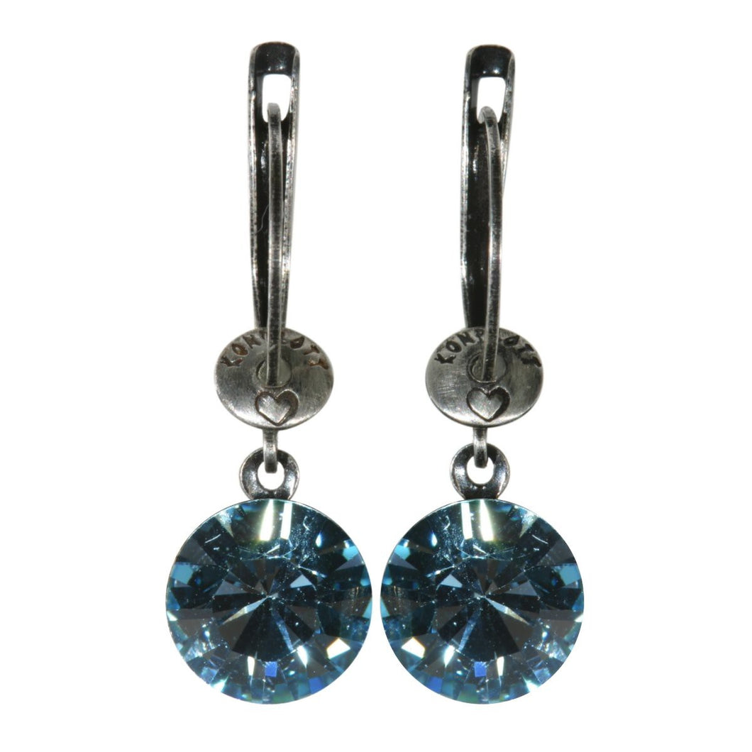 Konplott Ohrringe Ohrhänger Black Jack hell blau aquamarine silber