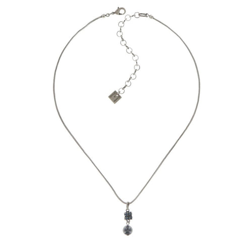 Konplott Kette Collier Chameleon blau / braun Grau antik silber