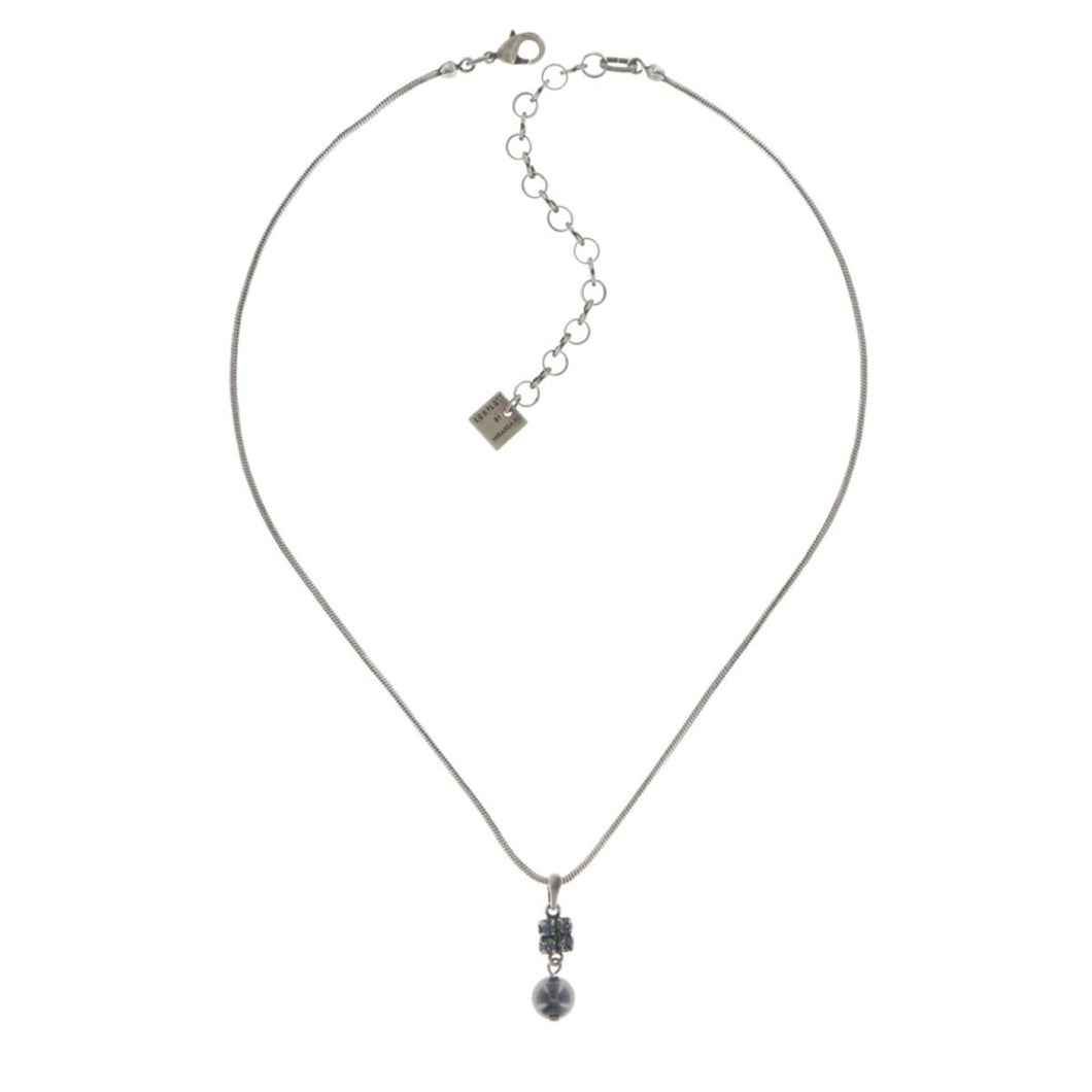 Konplott Kette Collier Chameleon blau / braun Grau antik silber