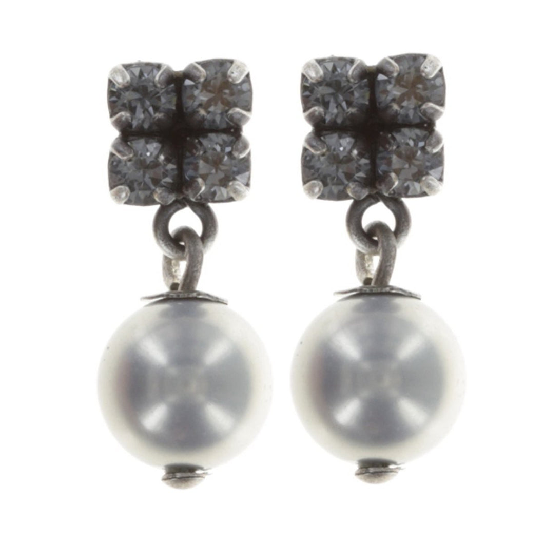 Konplott Ohrringe Ohrstecker Chameleon blau / braun Grau antik silber