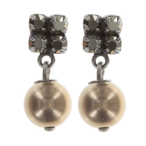 Konplott Ohrringe Ohrstecker Chameleon blau / braun Grau Braun silber