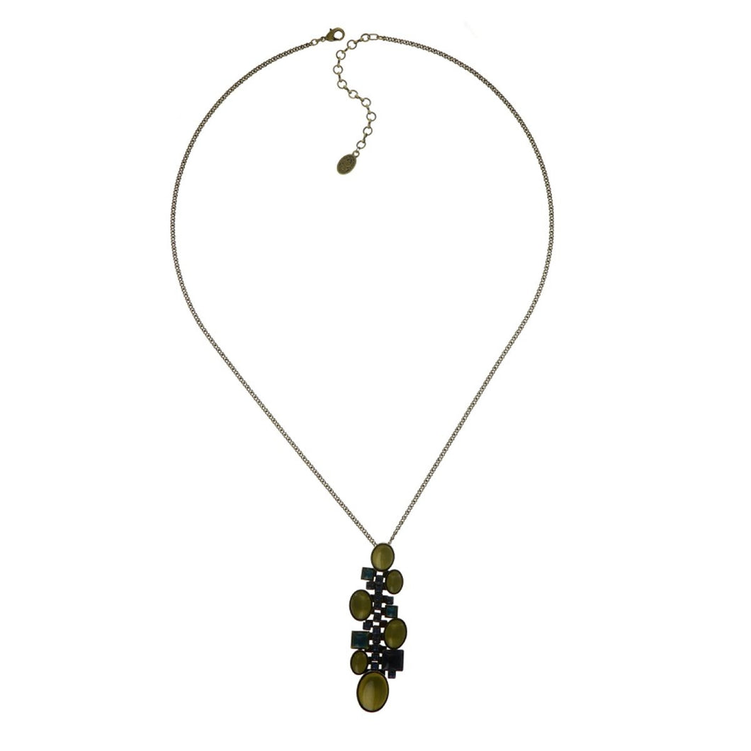 Konplott Kette Collier Checks Oval blue