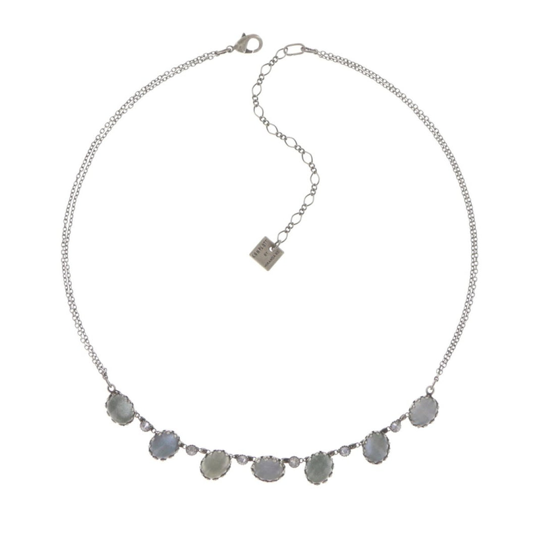 Konplott Kette Collier Melody Drops white grey silber