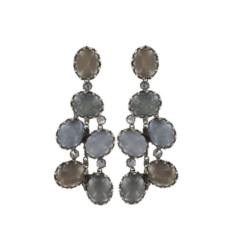 Konplott Ohrringe Ohrstecker Melody Drops white grey silber