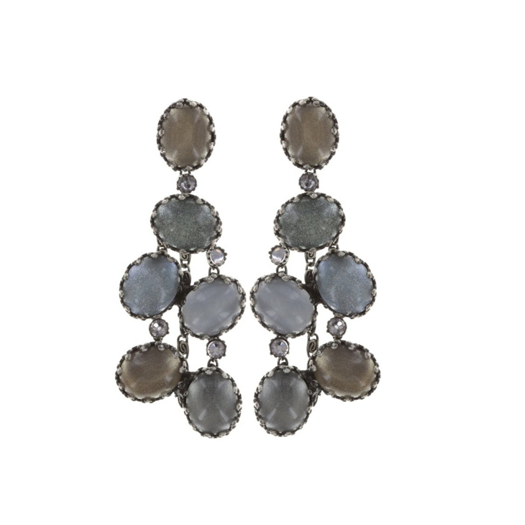 Konplott Ohrringe Ohrstecker Melody Drops white grey silber