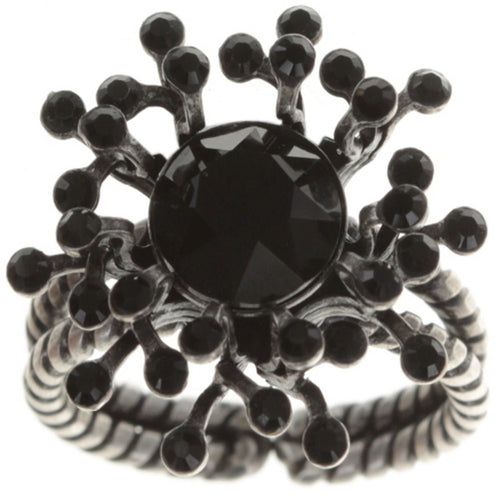 Konplott Ring Petit Four de Fleur black silber