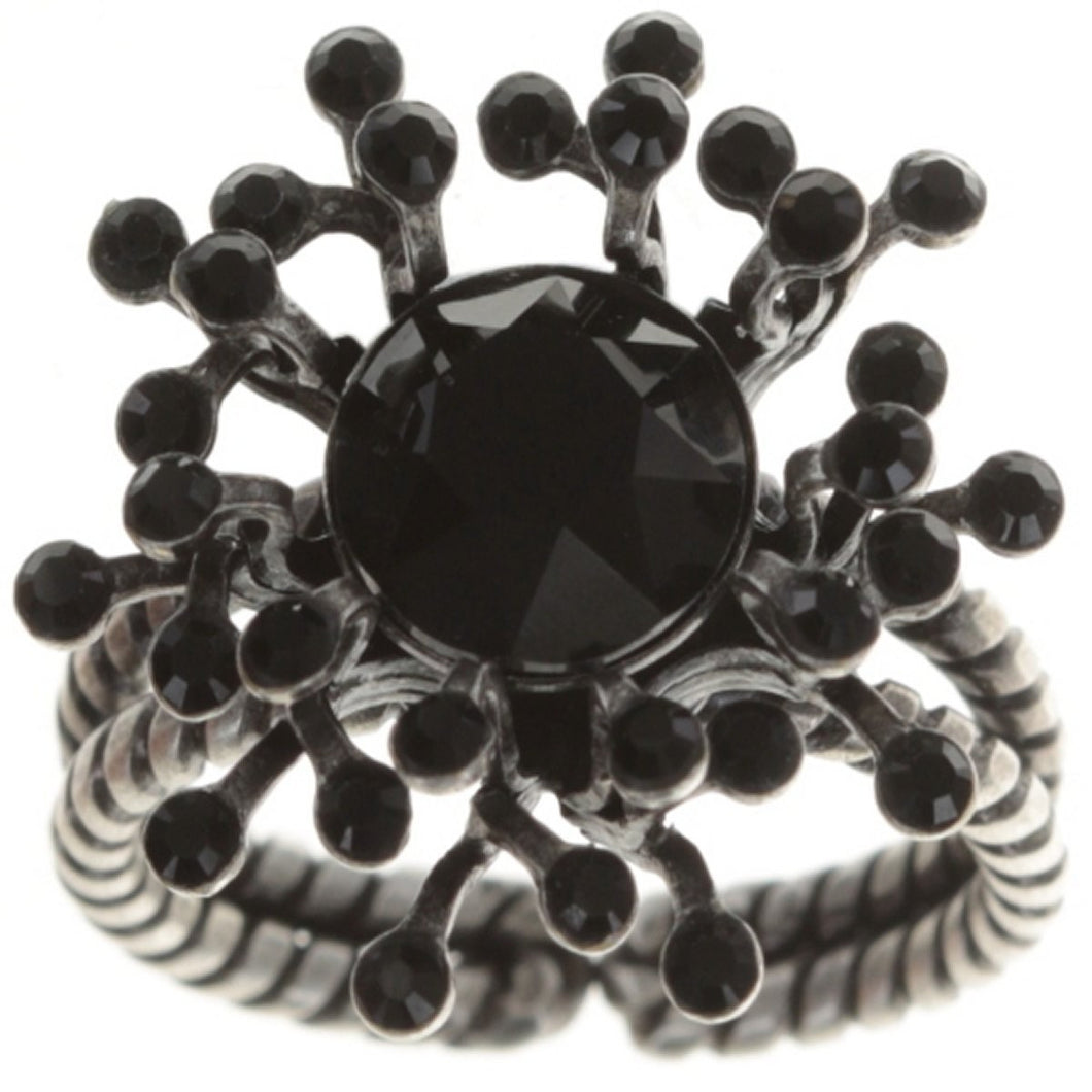 Konplott Ring Petit Four de Fleur black silber