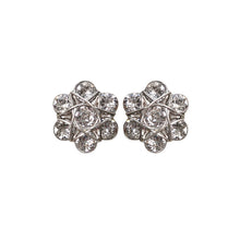 Laden Sie das Bild in den Galerie-Viewer, Konplott Ohrringe Ohrstecker 70`s Circles white crystal silber