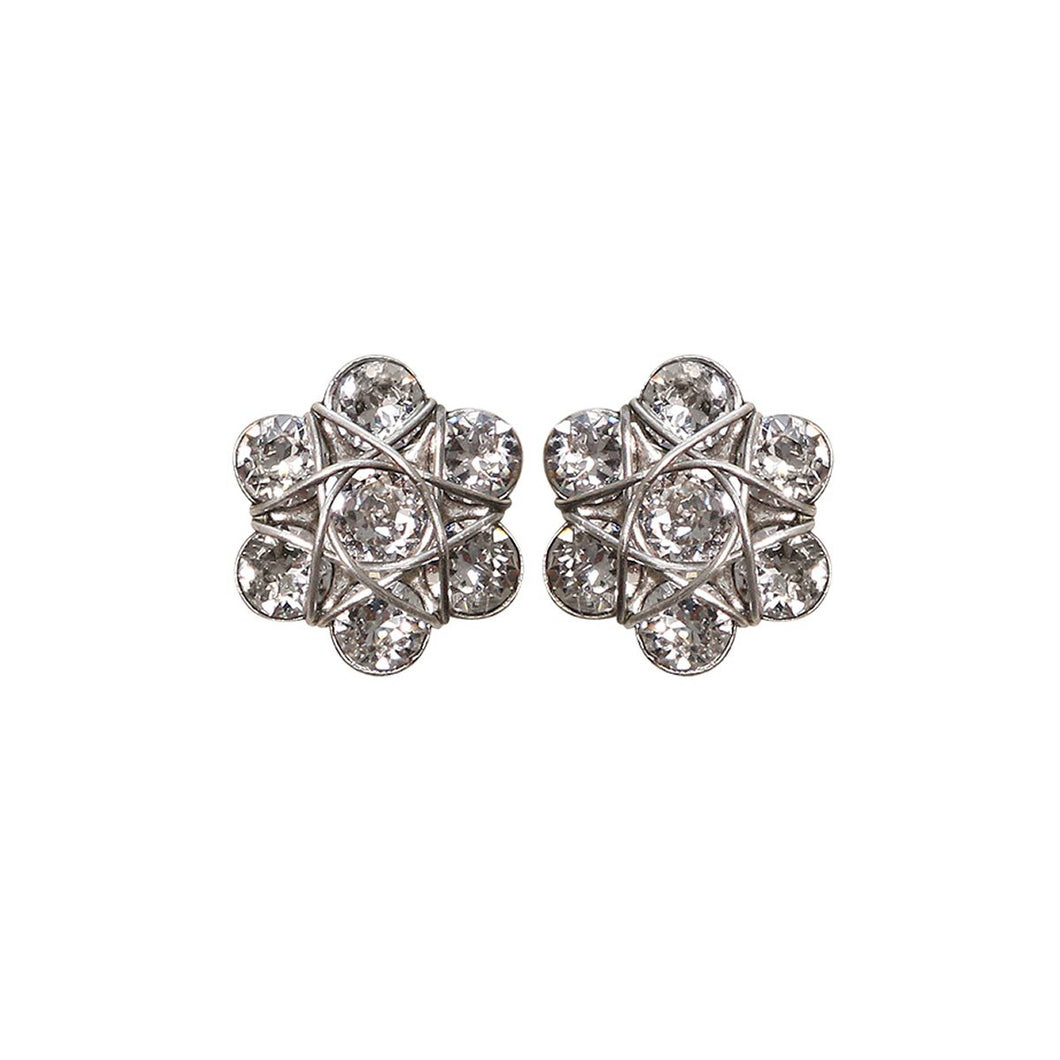 Konplott Ohrringe Ohrstecker 70`s Circles white crystal silber