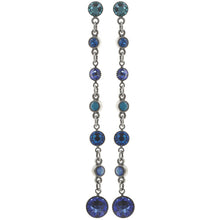 Laden Sie das Bild in den Galerie-Viewer, Konplott Ohrringe Ohrhänger Waterfalls blue antique silber small