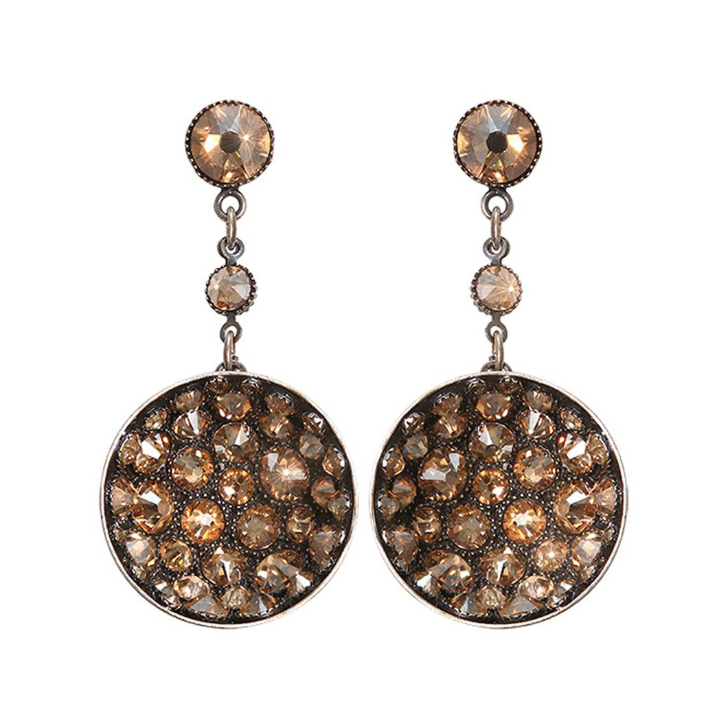 Konplott Ohrringe Ohrhänger Orchid Hybrid beige crystal golden shadow silber