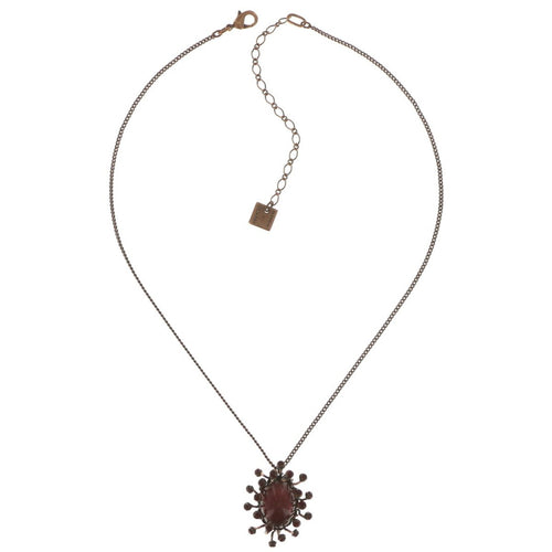 Konplott Halskette Collier Galaxy in Glass red medium antique