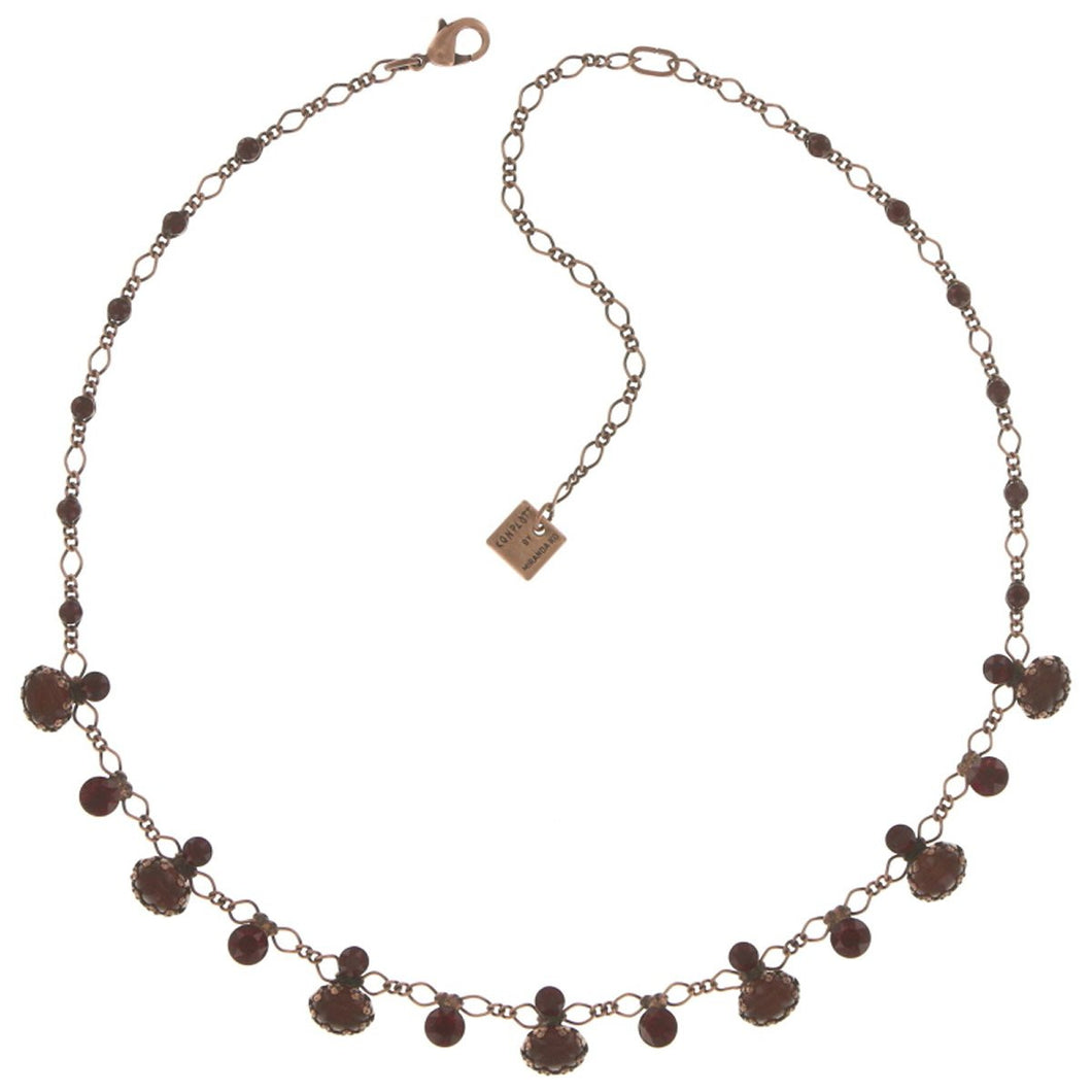 Konplott Halskette Collier Galaxy in Glass red antique