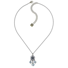 Laden Sie das Bild in den Galerie-Viewer, Konplott Halskette Collier Pool-Side Flower Anhänger blue antique brass