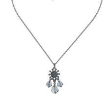 Laden Sie das Bild in den Galerie-Viewer, Konplott Halskette Collier Pool-Side Flower Anhänger blue antique brass