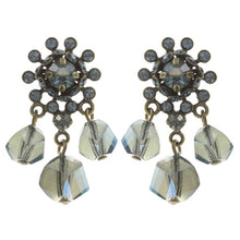 Laden Sie das Bild in den Galerie-Viewer, Konplott Ohrringe Ohrhänger Pool-Side Flower blue antique brass