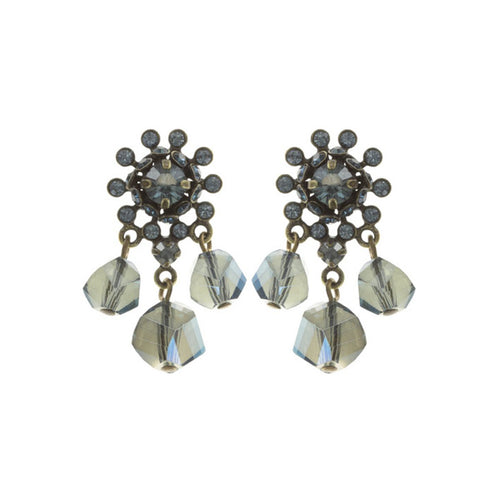 Konplott Ohrringe Ohrhänger Pool-Side Flower blue antique brass