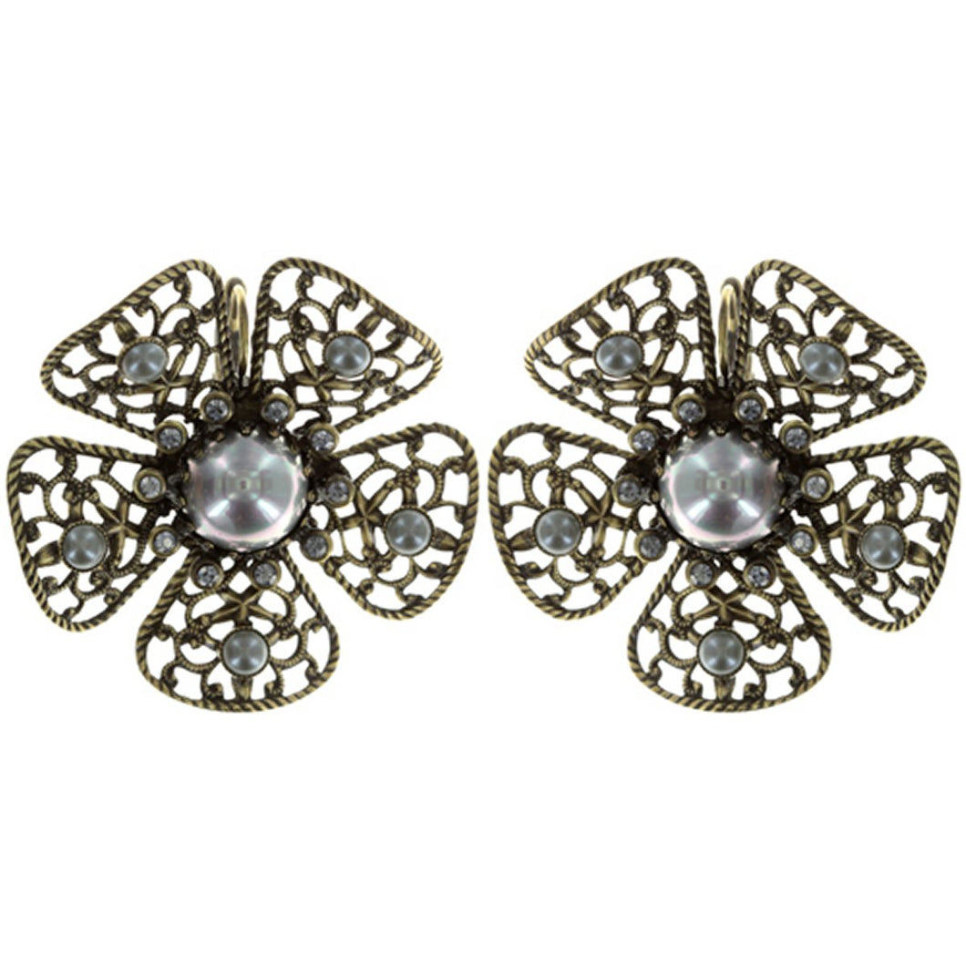 Konplott Ohrringe Brisur Flamenco red large dark antique brass