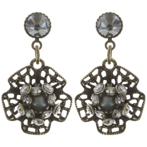 Konplott Ohrringe Ohrhänger Flamenco grey large antique brass