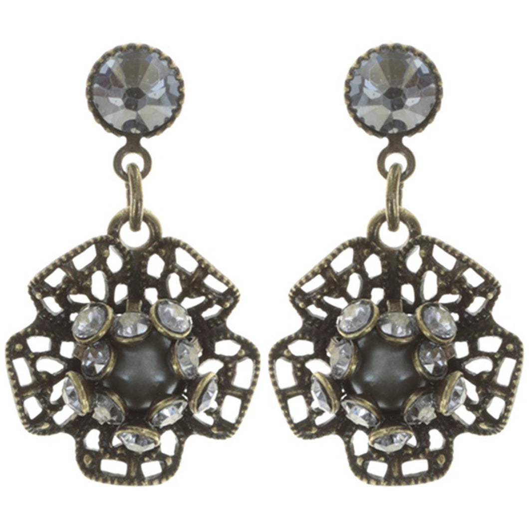 Konplott Ohrringe Ohrhänger Flamenco grey large antique brass