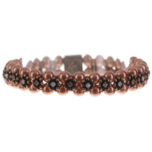 Laden Sie das Bild in den Galerie-Viewer, Konplott Armband Armkette Pearl &#39;n&#39; Ribbons elastisch smal pink antique cooper