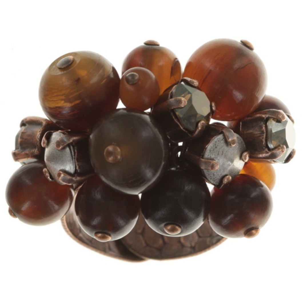 Konplott Ring Earth, Wind & Glamour brown antique cooper / silber