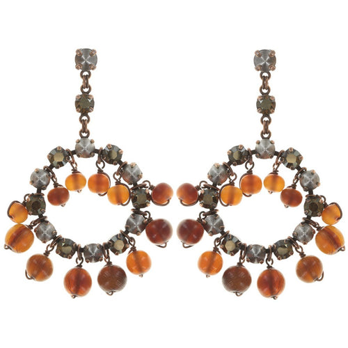 Konplott Ohrringe Ohrhänger Earth, Wind & Glamour brown antique cooper / silber