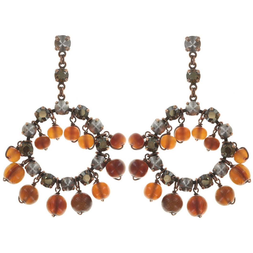 Konplott Ohrringe Ohrhänger Earth, Wind & Glamour brown antique cooper / silber