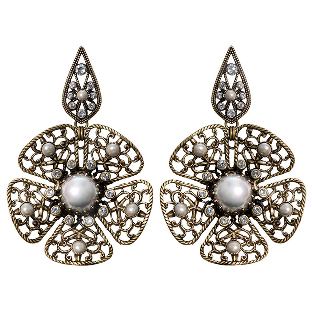 Konplott Ohrringe Ohrhänger Flamenco grey large antique brass