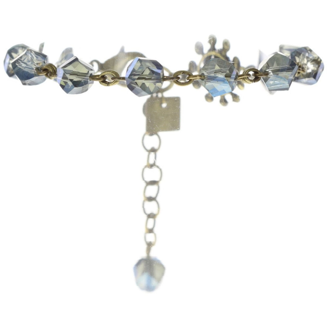 Konplott Armband Armkette Pool-Side Flower blue antique brass