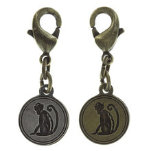 Laden Sie das Bild in den Galerie-Viewer, Konplott Anhänger Charm Zodiac Monkey/Affe brass/silver