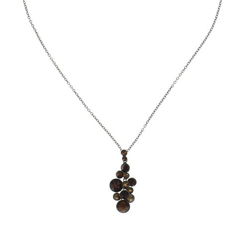 Konplott Kette Collier Water Cascade brown / red silber