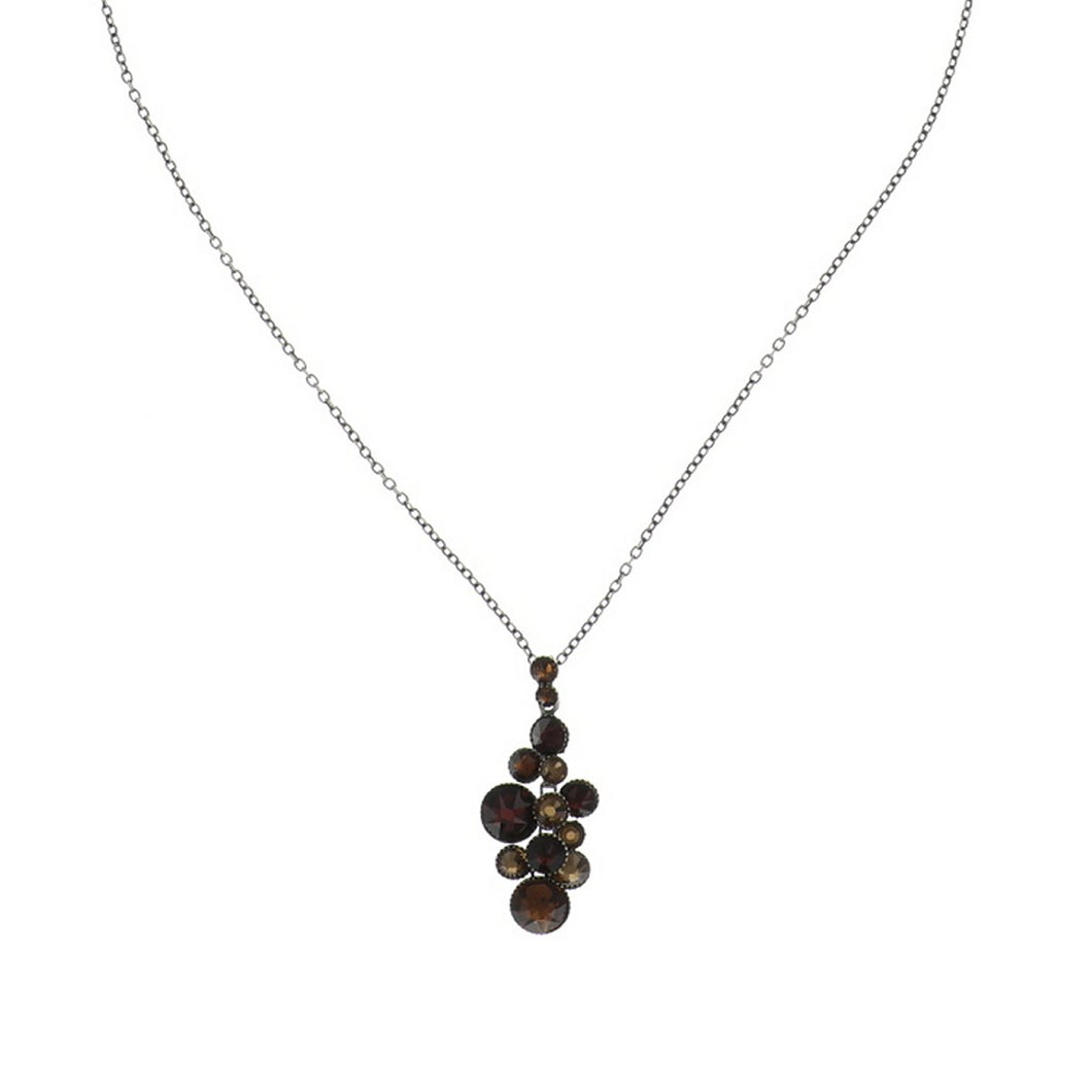 Konplott Kette Collier Water Cascade brown / red silber