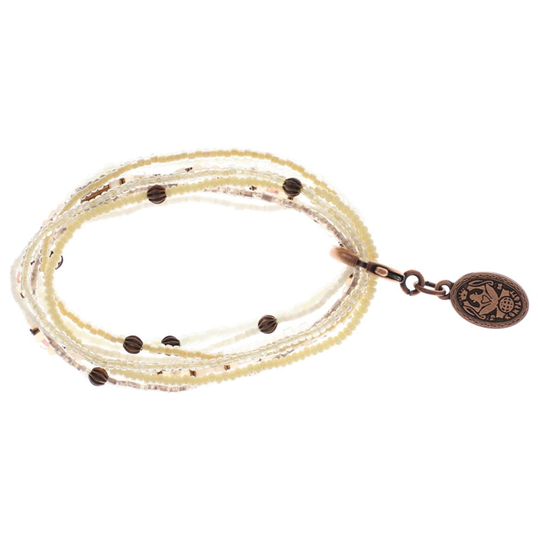 Konplott Armband Petit Glamour d' Afrique elastisch white antique Cooper