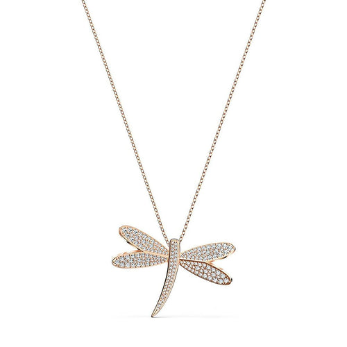 Swarovski Damen Kette Halskette Edelstahl roségold  Libelle Kristalle 5524856