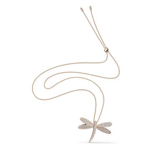 Laden Sie das Bild in den Galerie-Viewer, Swarovski Damen Kette Halskette Edelstahl roségold  Libelle Kristalle 5524856
