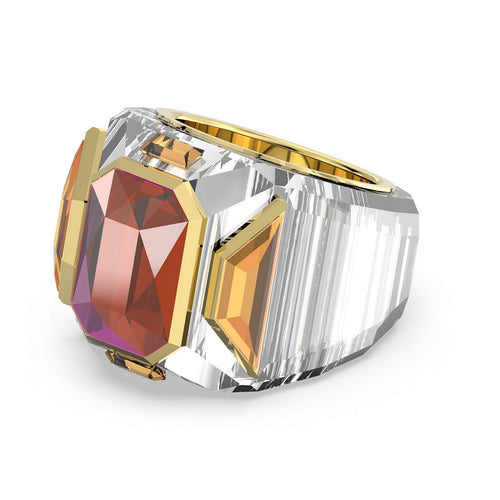 Swarovski Damen Ring Cocktailring Metall Gold Kristall Chroma EMER Rosa